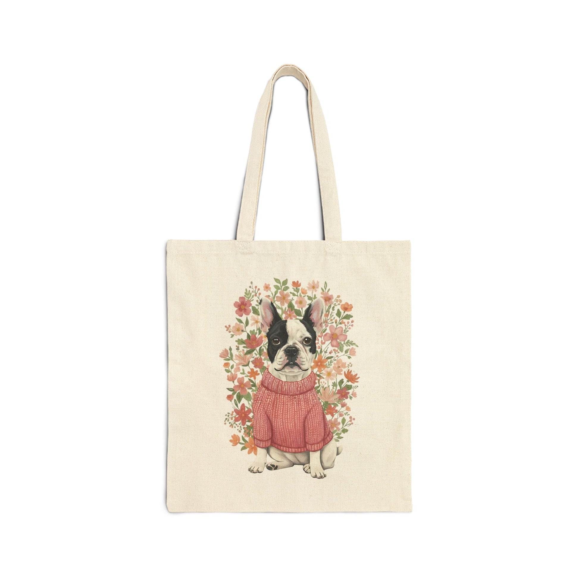 Piebald Frenchie Bouquet Tote Bag