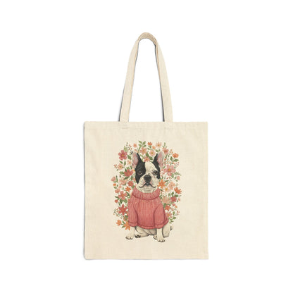 Piebald Frenchie Bouquet Tote Bag
