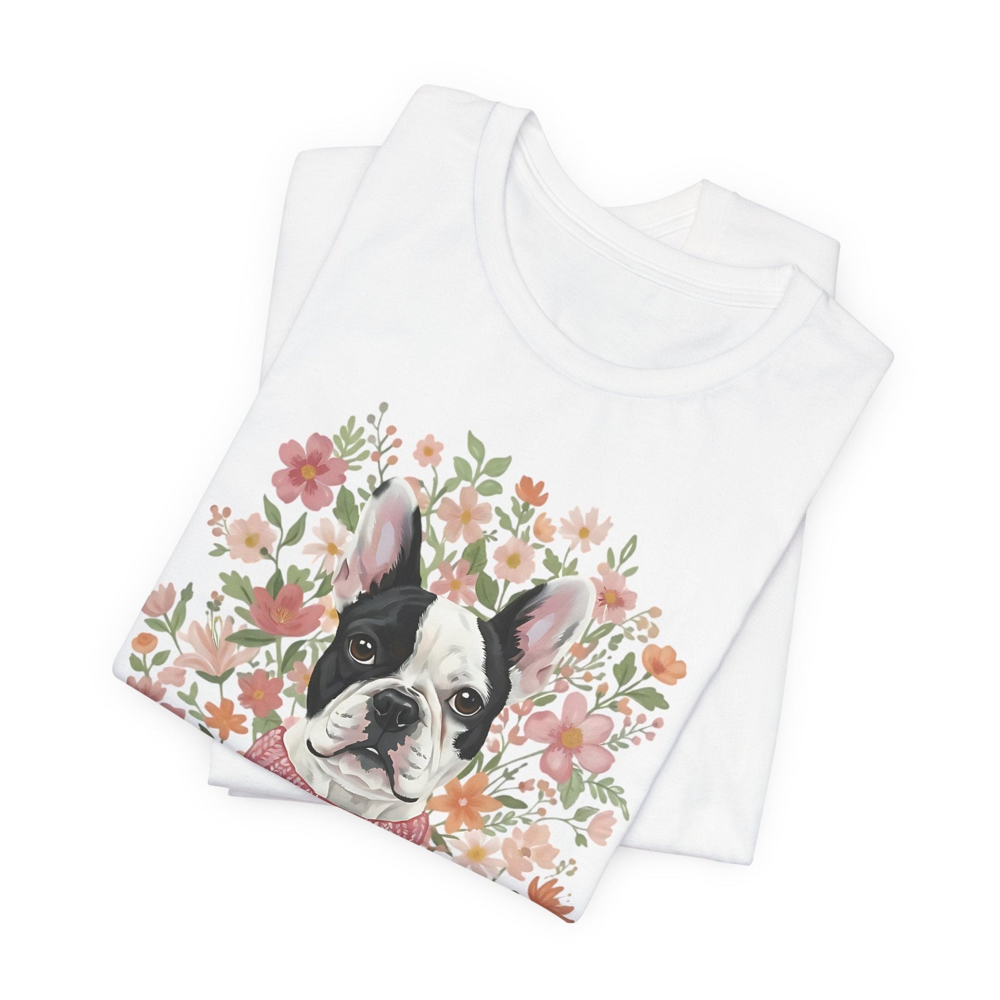 Piebald Frenchie Bouquet Tshirt