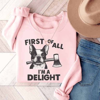 Piebald Frenchie Delight Sweatshirt Light Pink