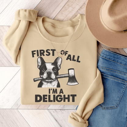 Piebald Frenchie Delight Sweatshirt Sand