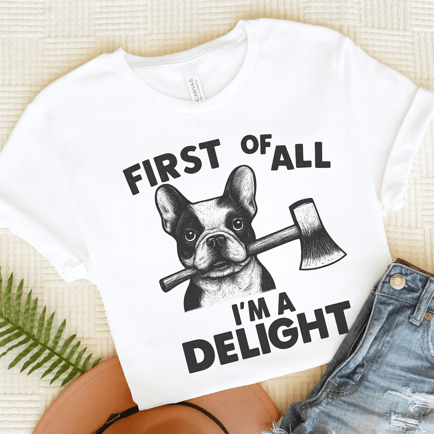 Piebald Frenchie Delight TShirt White
