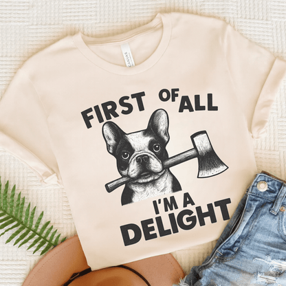 Piebald Frenchie Delight TShirt Natural