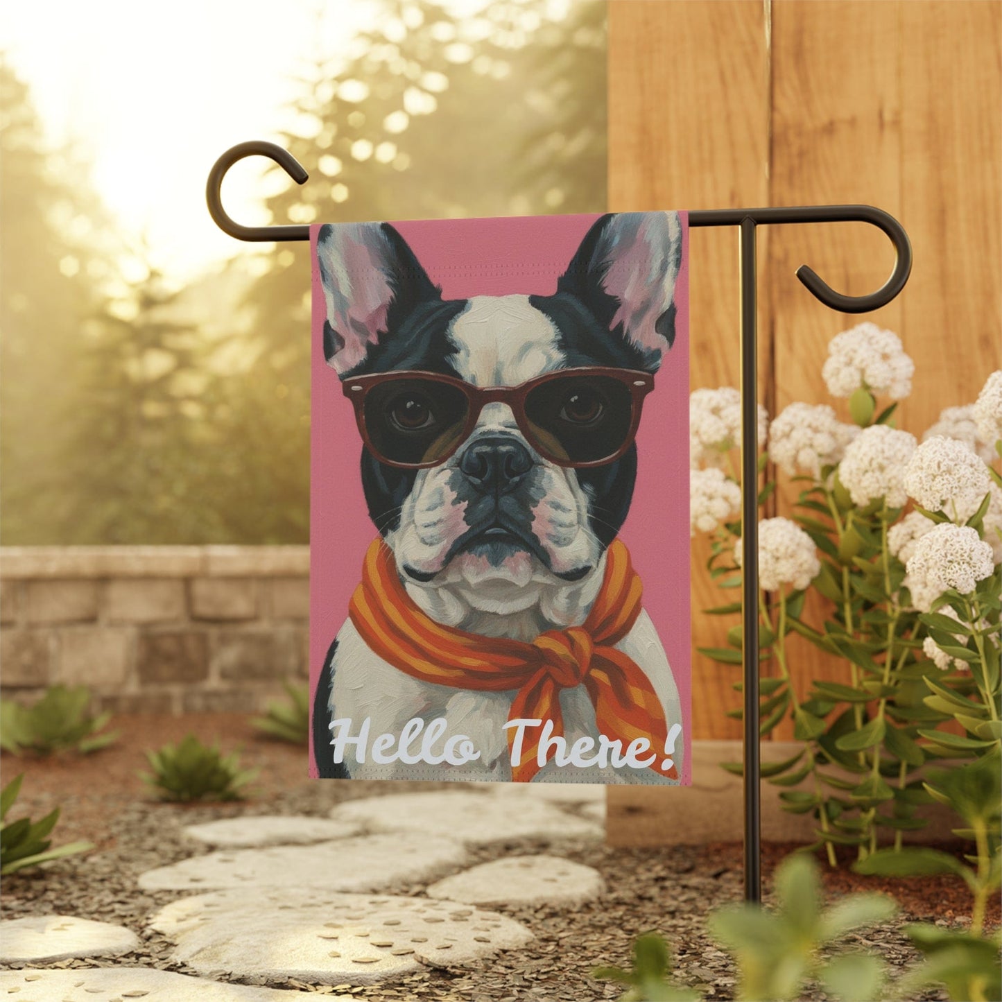 Piebald Frenchie Fabulous Garden Yard Flag