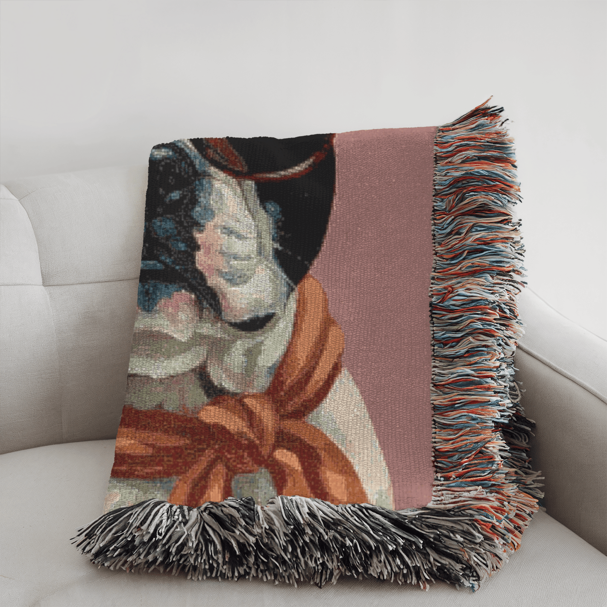 Printify Garden Flag Piebald Frenchie Fabulous Woven Blanket