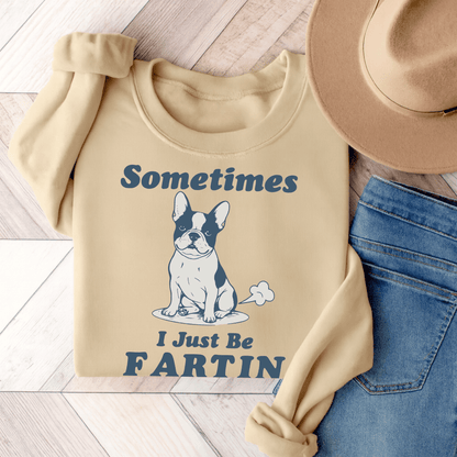 Piebald Frenchie Fartin Sweatshirt Sand