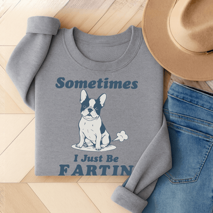 Piebald Frenchie Fartin Sweatshirt Sport Grey