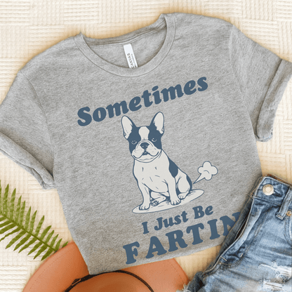 Piebald Frenchie Fartin' TShirt Athletic Heather