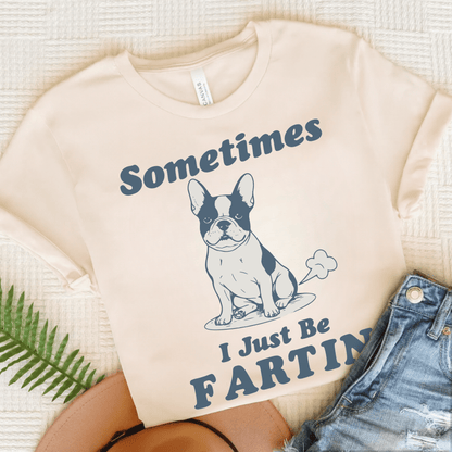Piebald Frenchie Fartin' TShirt Natural