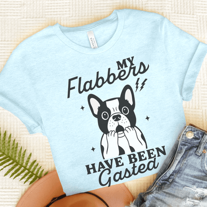 Piebald Frenchie Flabbergasted Tshirt Heather Ice Blue