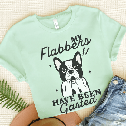 Piebald Frenchie Flabbergasted Tshirt Heather Mint