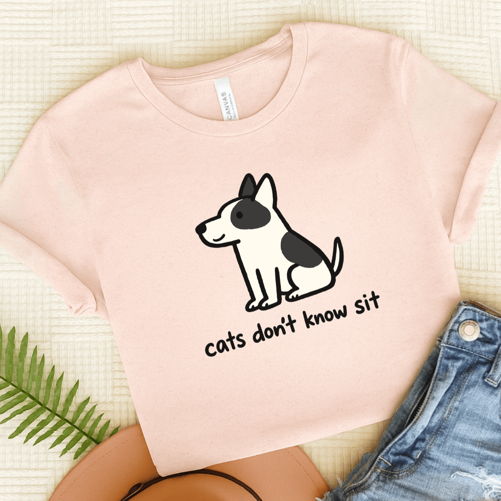Piebald Frenchie Funny Cats Don't Know Sit Unisex TShirt Soft Pink
