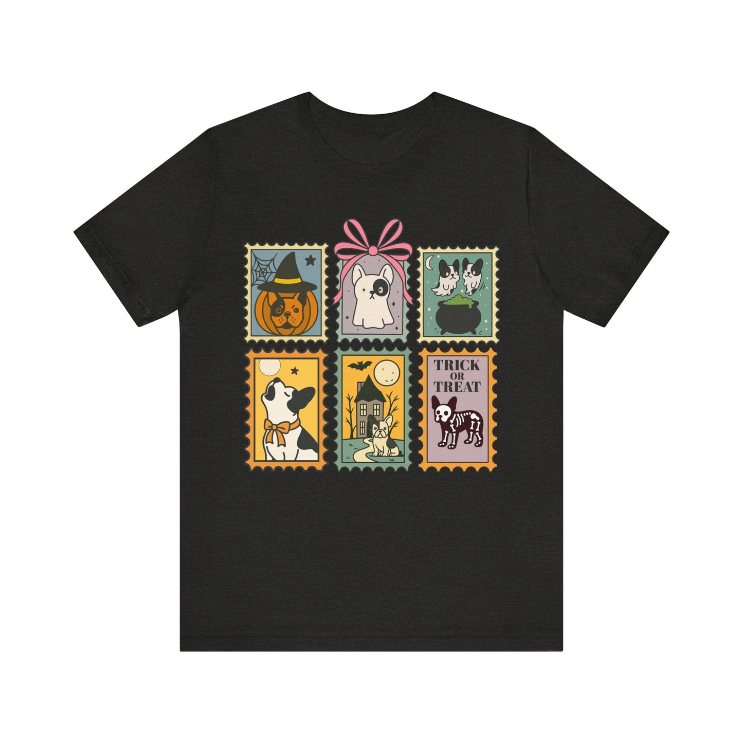Piebald Frenchie Halloween Stamps TShirt