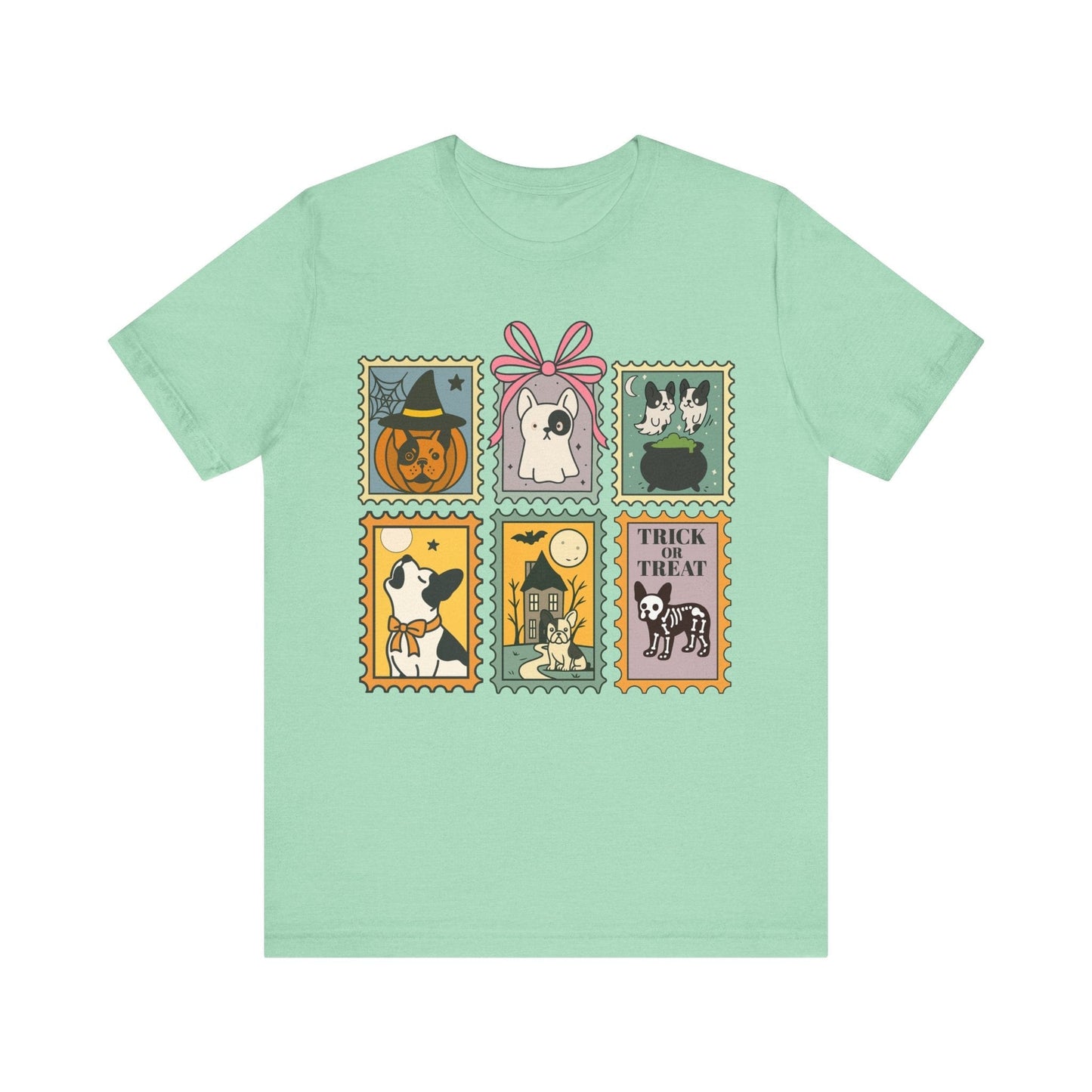 Piebald Frenchie Halloween Stamps TShirt