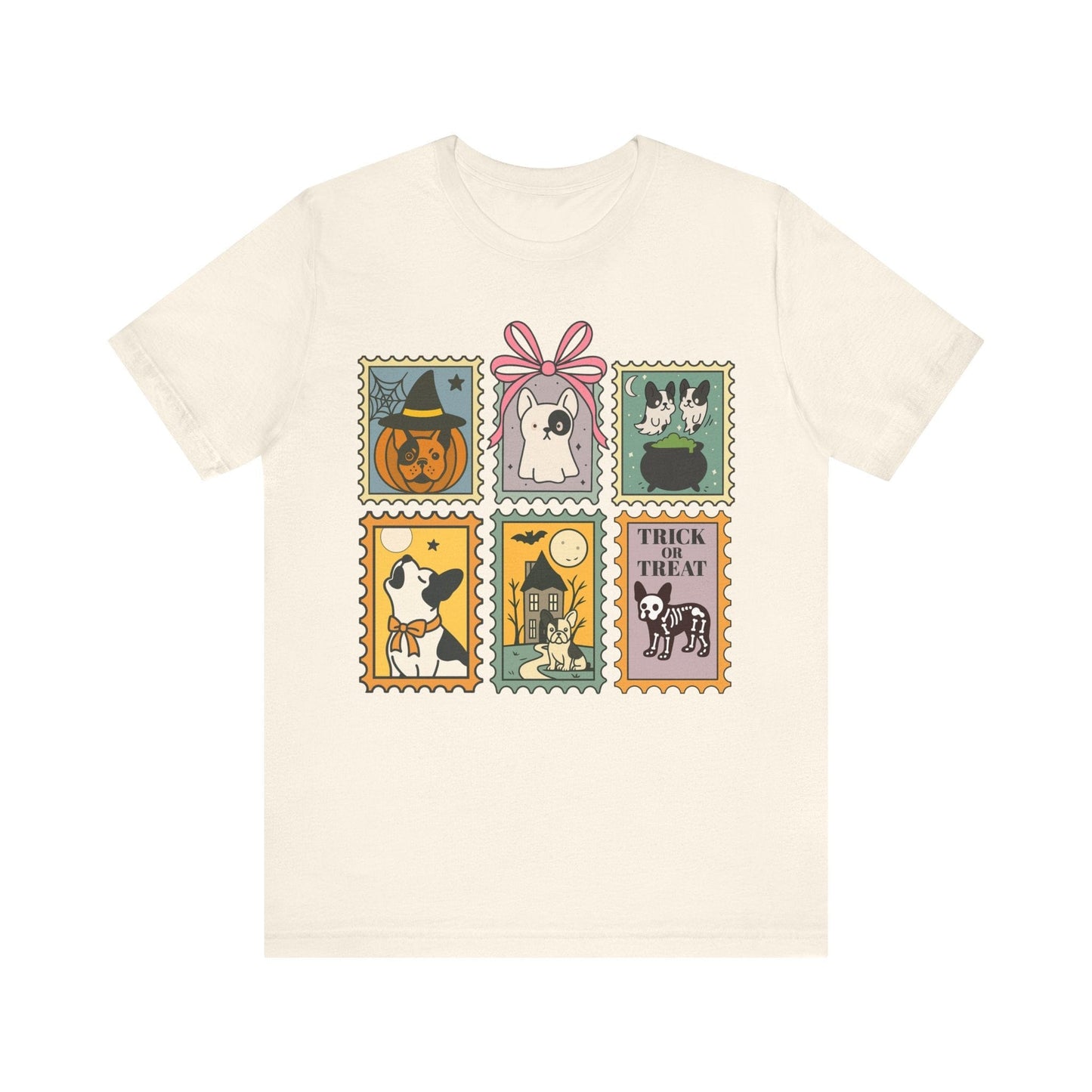 Piebald Frenchie Halloween Stamps TShirt