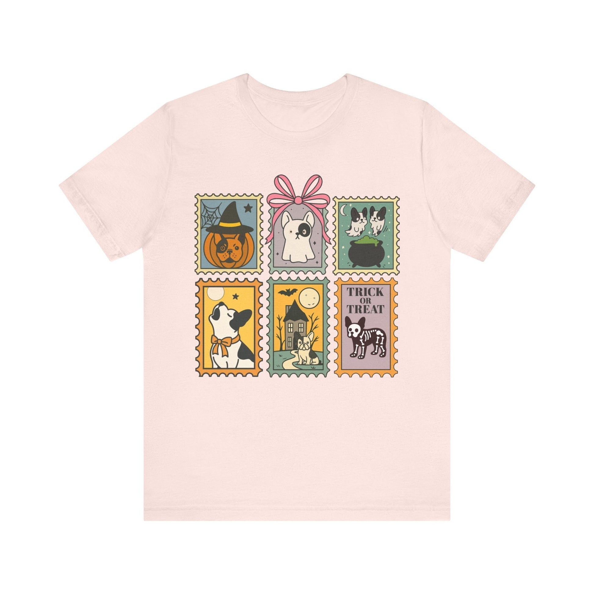 Piebald Frenchie Halloween Stamps TShirt
