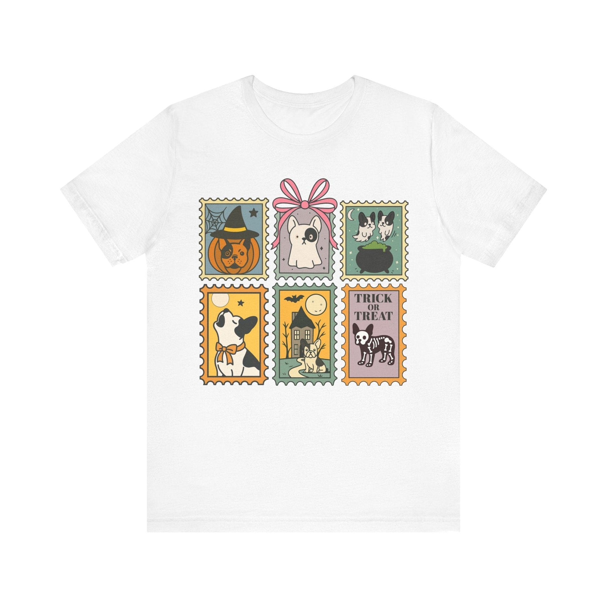Piebald Frenchie Halloween Stamps TShirt