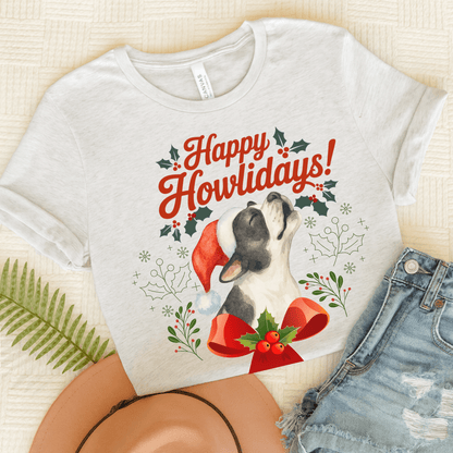 Piebald Frenchie Howlidays TShirt Ash