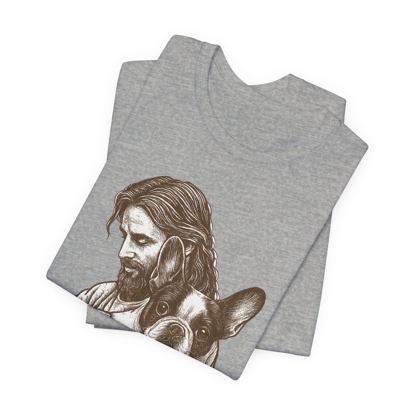 Piebald Frenchie Jesus TShirt