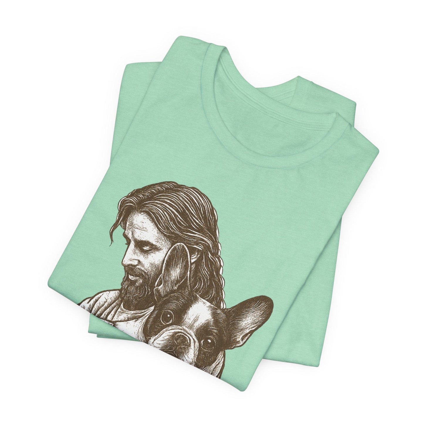 Piebald Frenchie Jesus TShirt