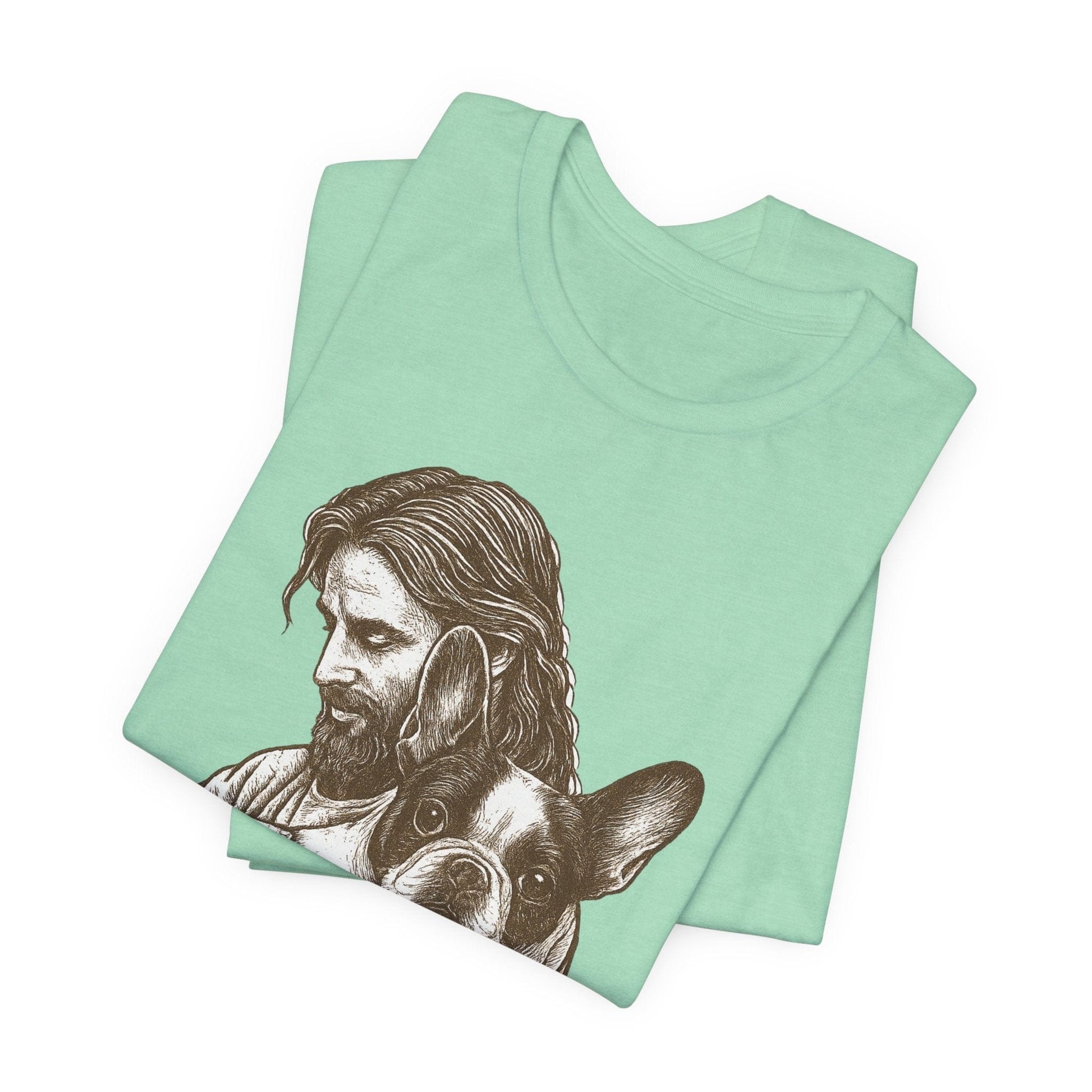 Piebald Frenchie Jesus TShirt
