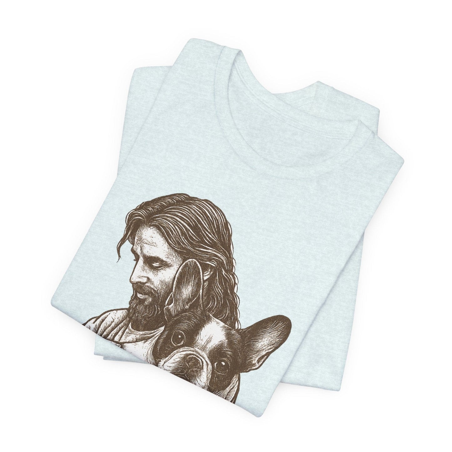 Piebald Frenchie Jesus TShirt