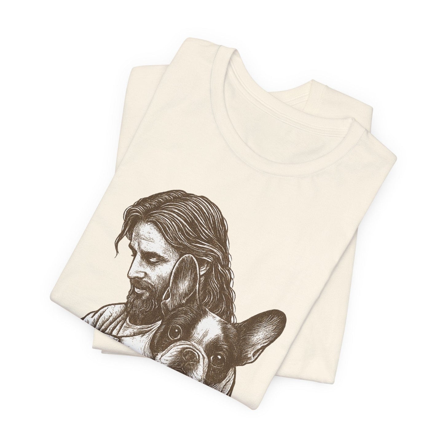 Piebald Frenchie Jesus TShirt