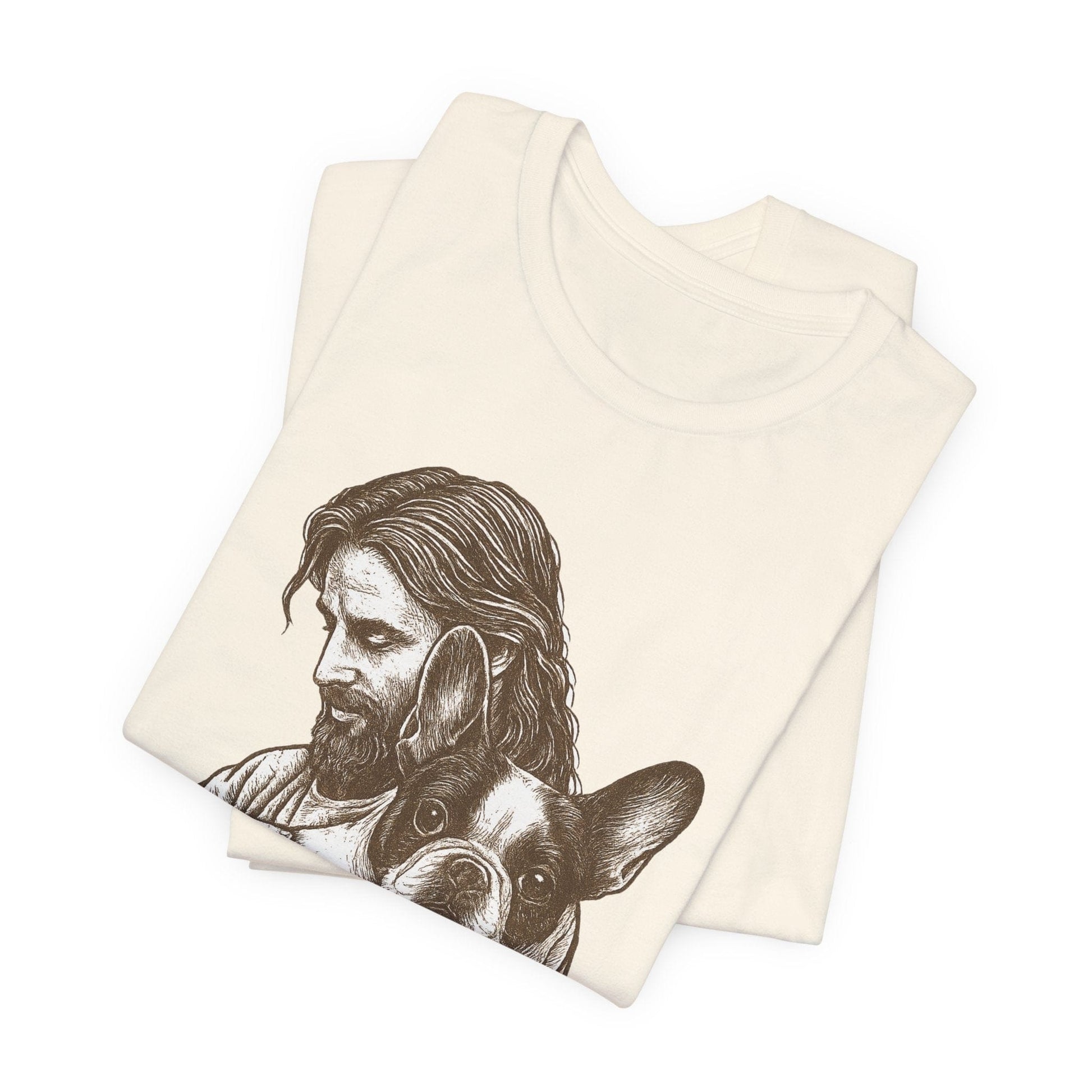 Piebald Frenchie Jesus TShirt