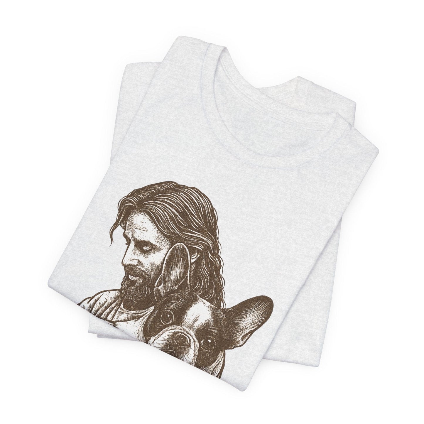 Piebald Frenchie Jesus TShirt