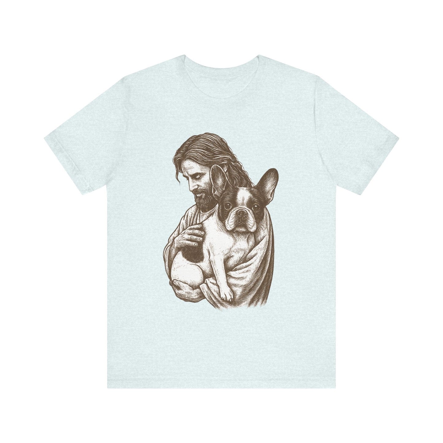 Piebald Frenchie Jesus TShirt