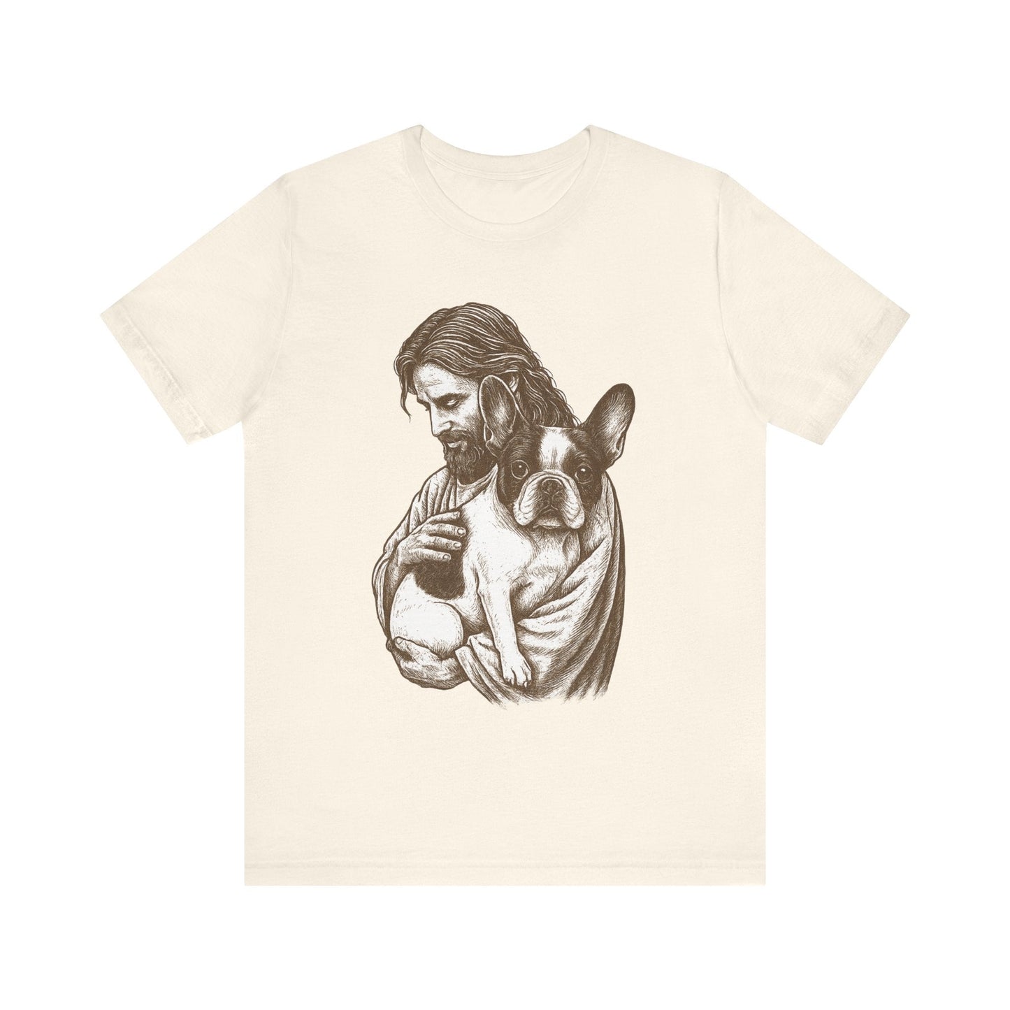 Piebald Frenchie Jesus TShirt