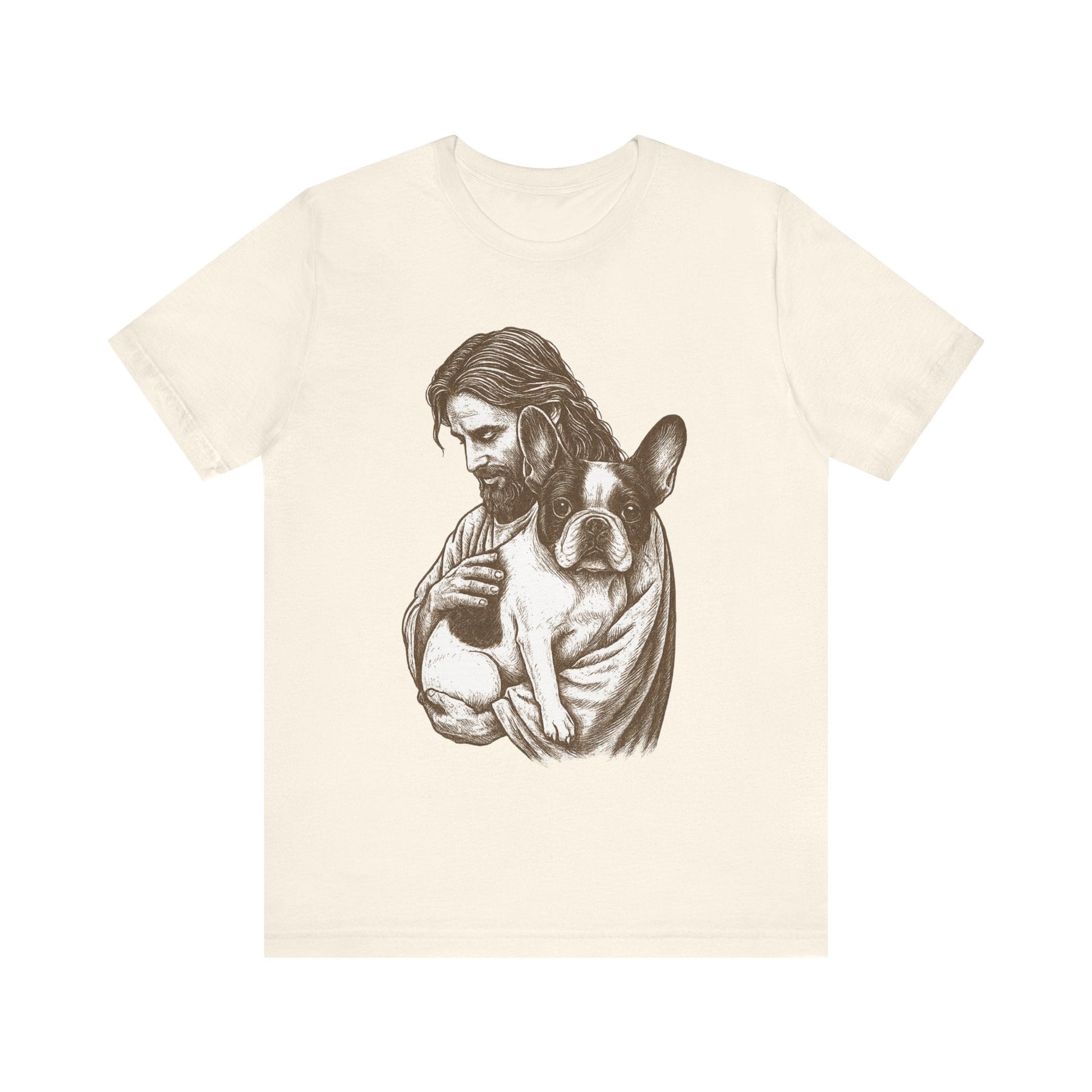 Piebald Frenchie Jesus TShirt