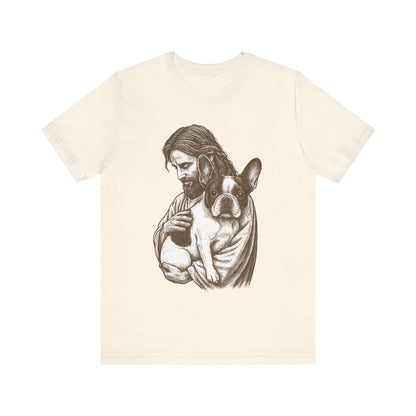 Piebald Frenchie Jesus TShirt