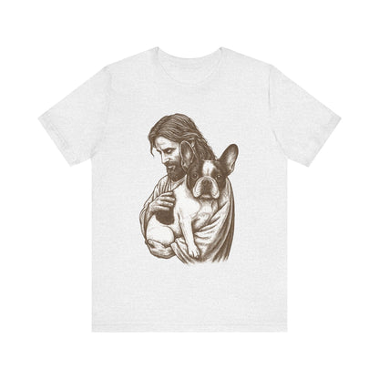 Piebald Frenchie Jesus TShirt