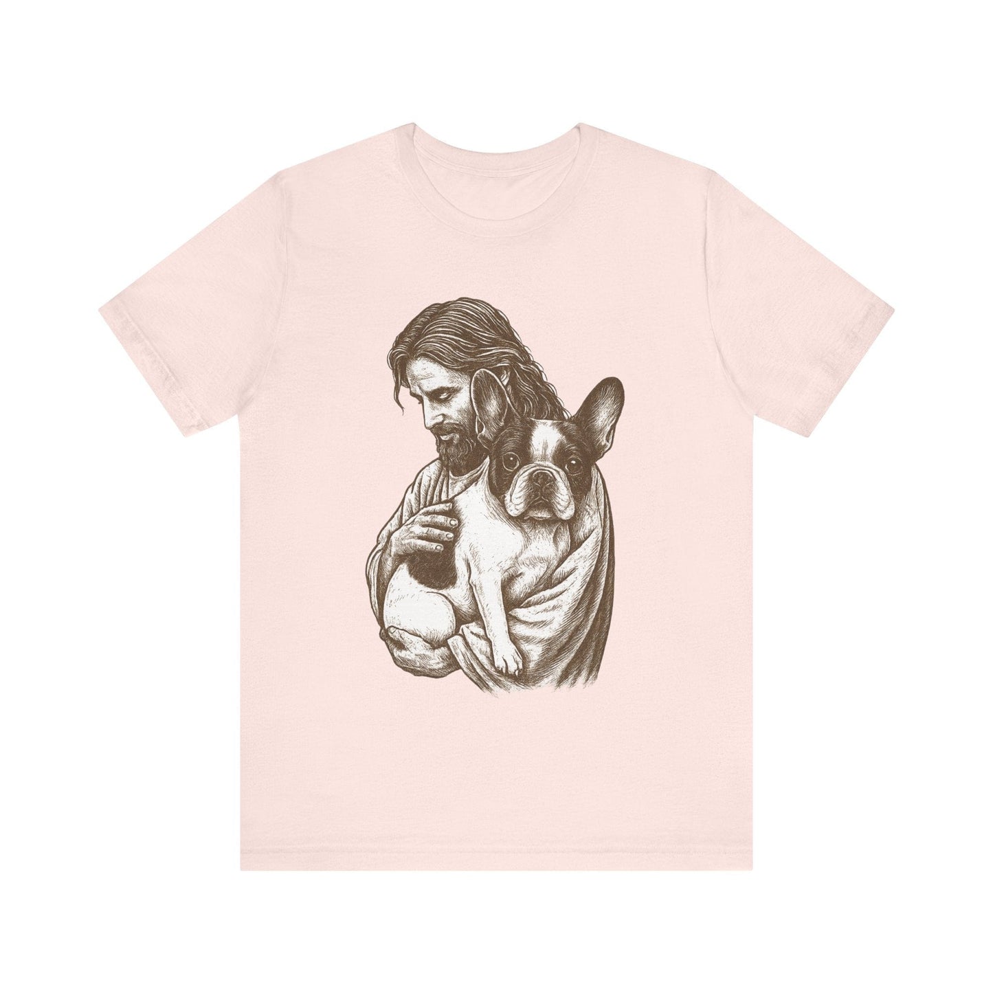 Piebald Frenchie Jesus TShirt