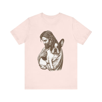 Piebald Frenchie Jesus TShirt