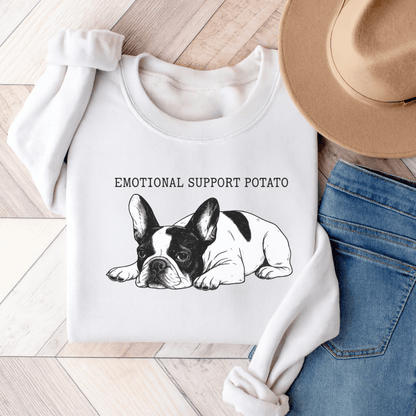 Piebald Frenchie Potato Sweatshirt White