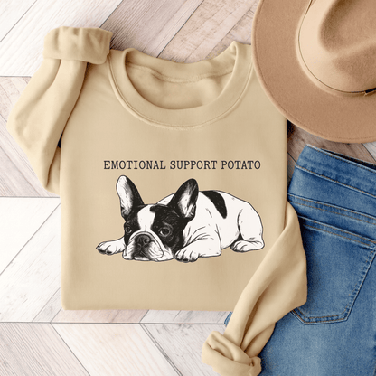 Piebald Frenchie Potato Sweatshirt Sand