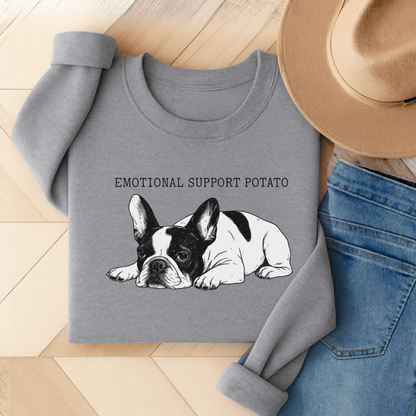 Piebald Frenchie Potato Sweatshirt Sport Grey