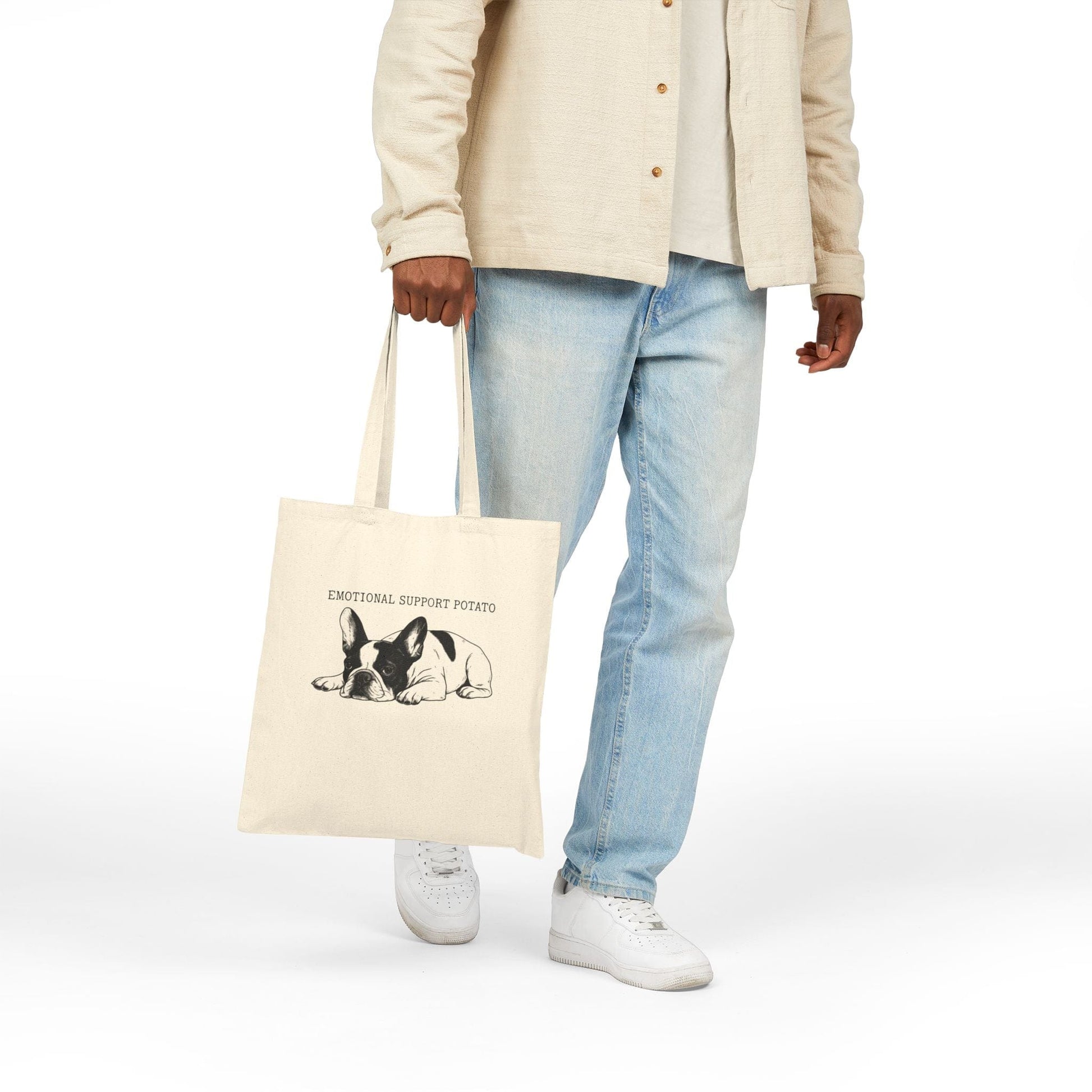 Piebald Frenchie Potato Tote Bag