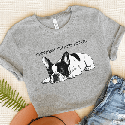Piebald Frenchie Potato TShirt Athletic Heather