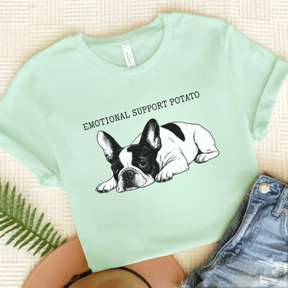 Piebald Frenchie Potato TShirt Heather Mint