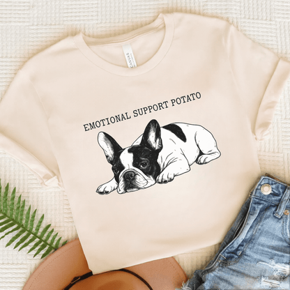 Piebald Frenchie Potato TShirt Natural