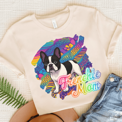 Piebald Frenchie Retro Neon Tshirt Natural