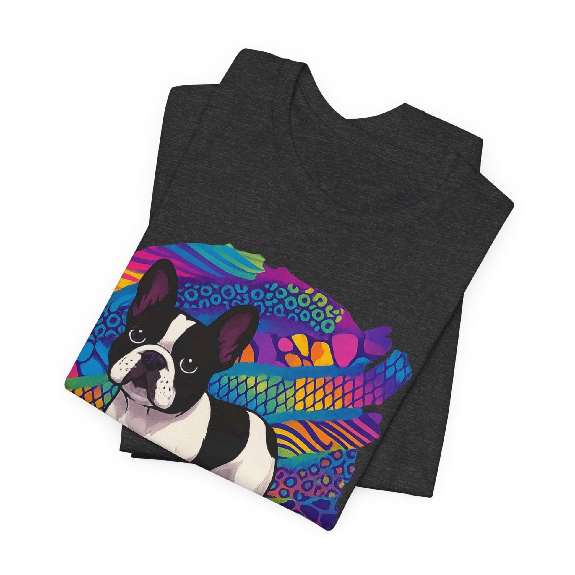 Piebald Frenchie Retro Neon Tshirt