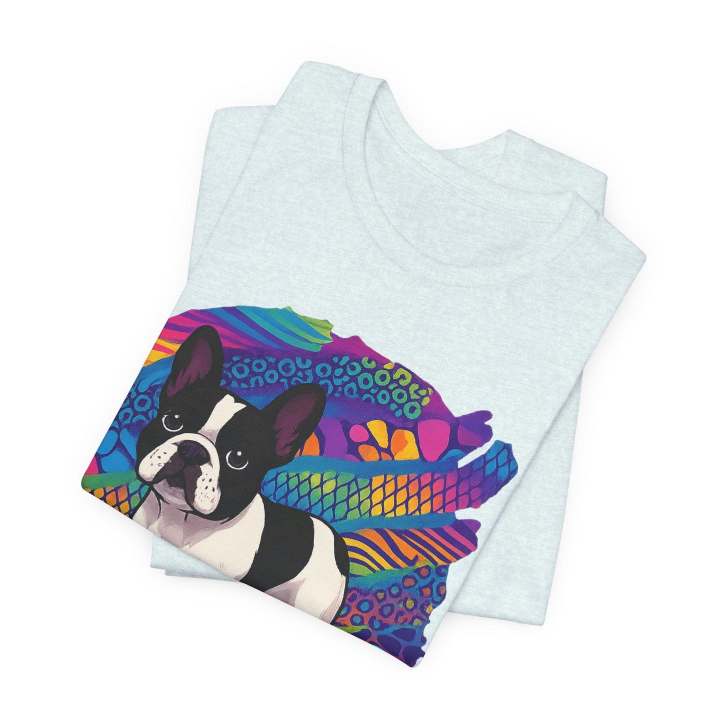 Piebald Frenchie Retro Neon Tshirt