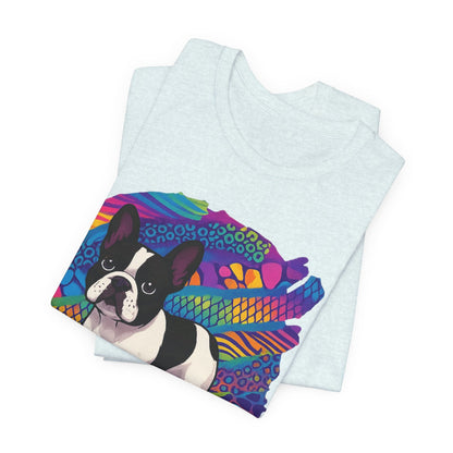 Piebald Frenchie Retro Neon Tshirt