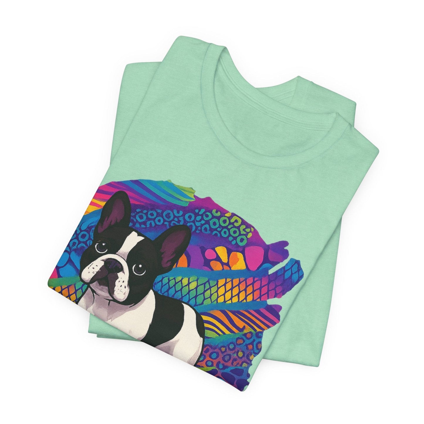Piebald Frenchie Retro Neon Tshirt