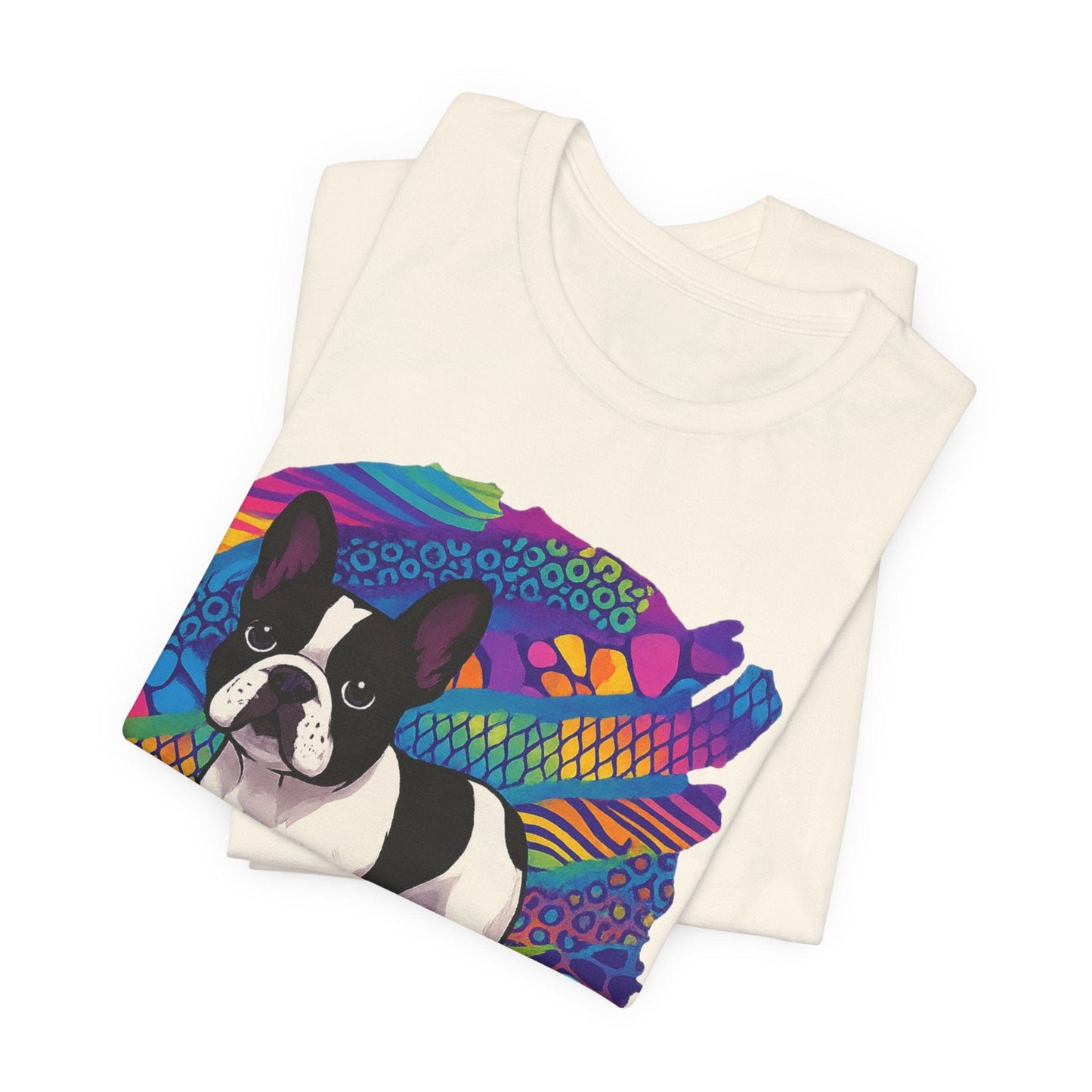 Piebald Frenchie Retro Neon Tshirt
