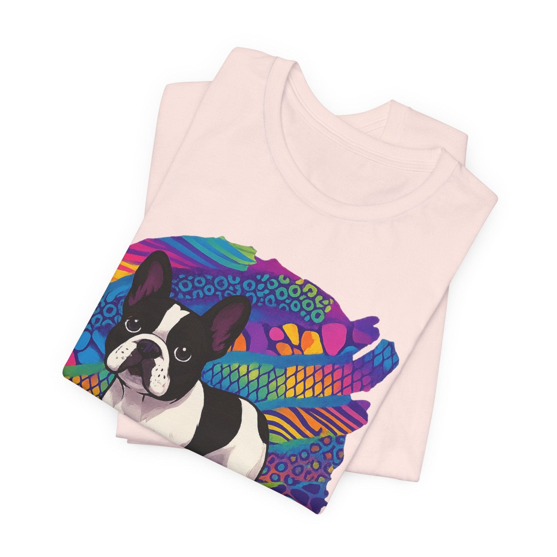 Piebald Frenchie Retro Neon Tshirt